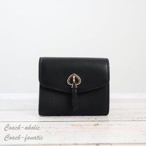NWT Kate Spade New York Marti Small Flap Leather Wallet in Black